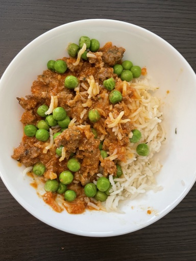 keema curry with rice