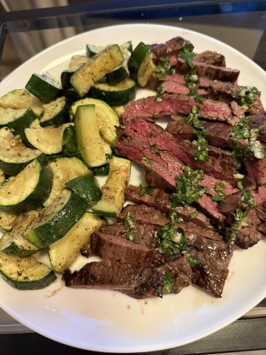 steak with zucchini