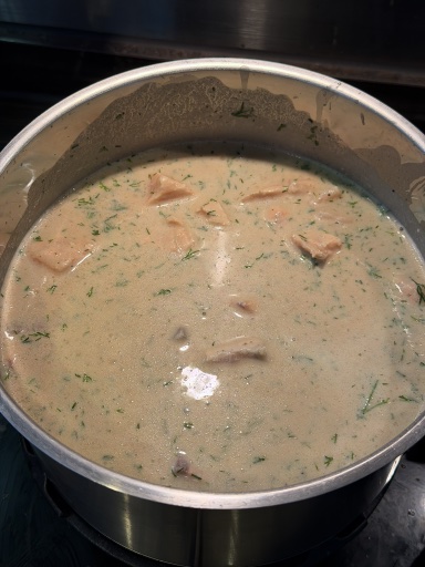 creamy salmon soup