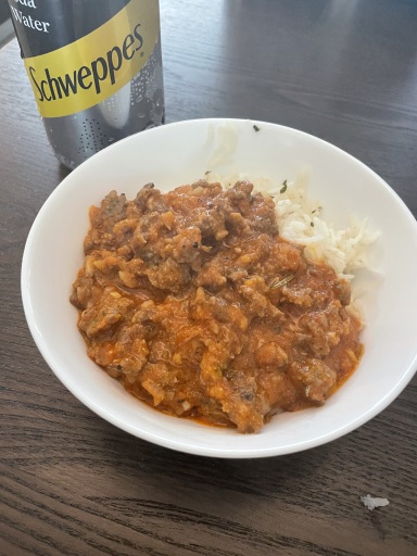 keema curry with rice