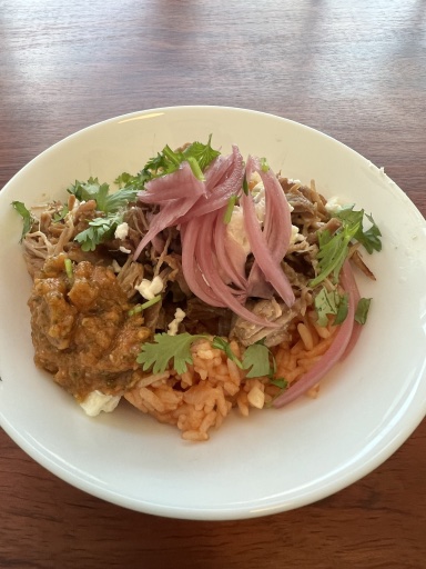 carnitas rice bowl