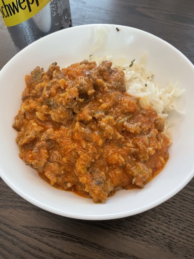 keema curry with rice