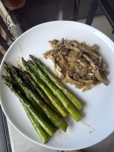 sautéed asparagus and mushrooms