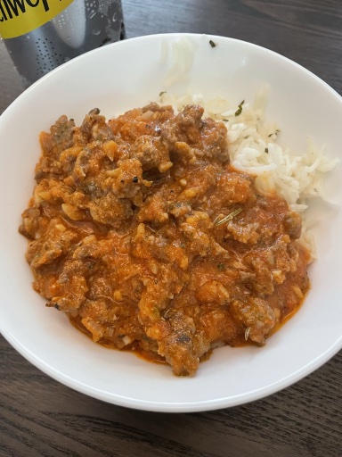 keema curry with rice