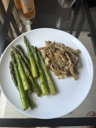 sautéed asparagus and mushrooms