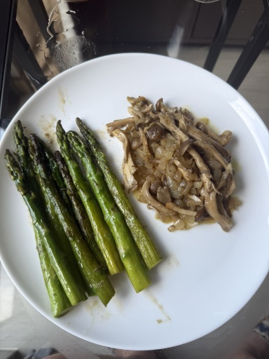 sautéed asparagus and mushrooms