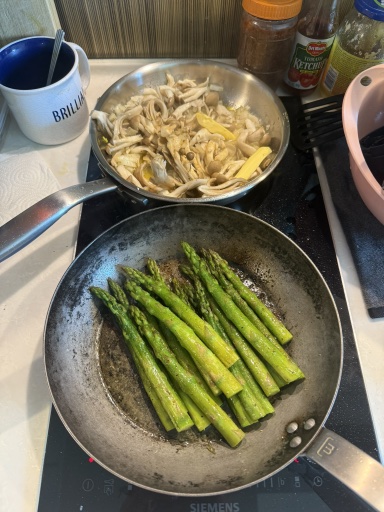 sautéed asparagus and mushrooms