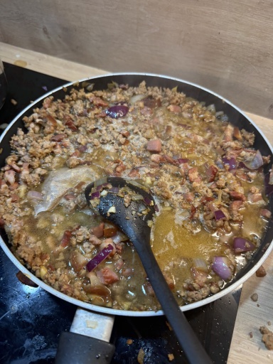 minced meat and egg stew