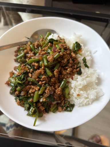 thai basil pork with rice
