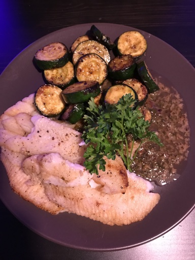 pan-seared fish with zucchini