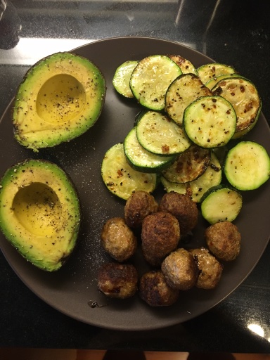 meatballs with zucchini and avocado