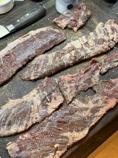 grilled steak with potatoes