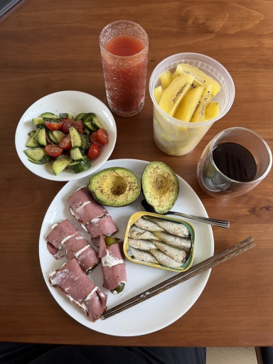 assorted breakfast plate