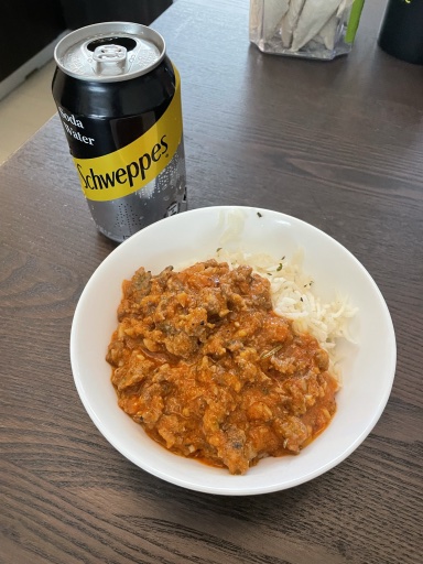 keema curry with rice