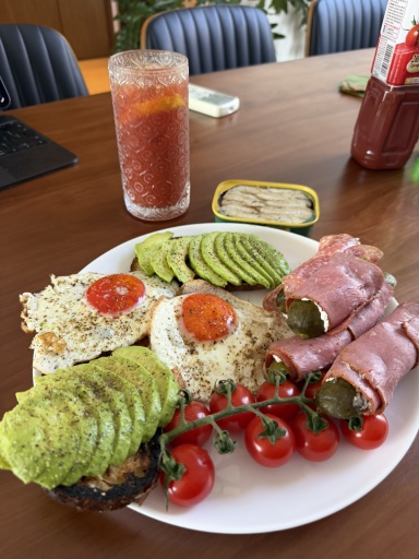 avocado toast breakfast plate