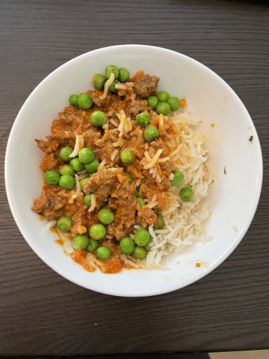 keema curry with rice