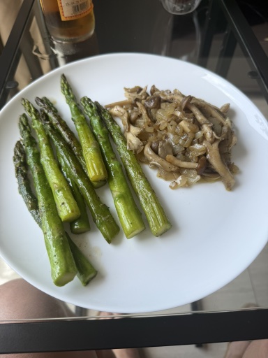 sautéed asparagus and mushrooms
