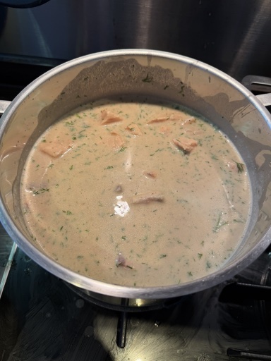 creamy salmon soup