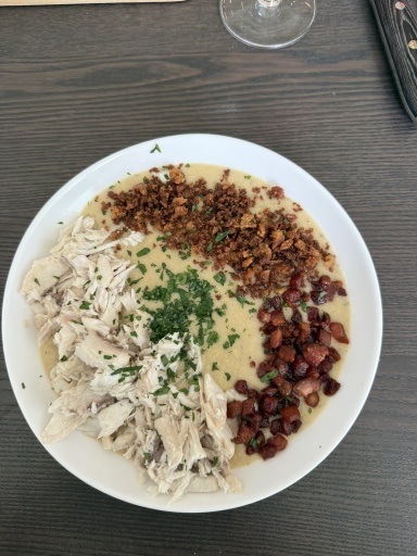 creamy chicken and chorizo polenta