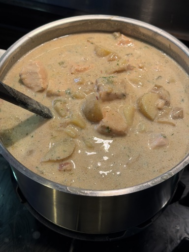 creamy salmon soup
