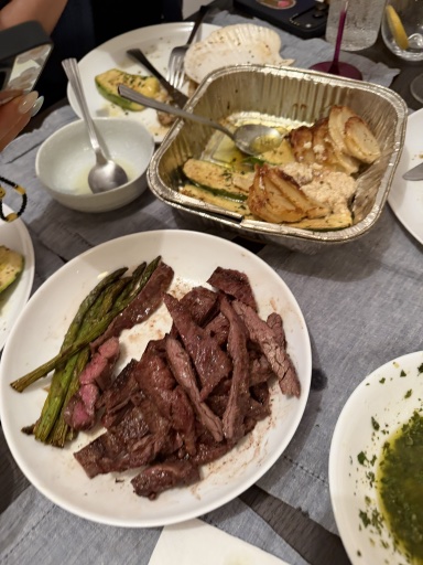 grilled steak with potatoes