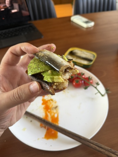 avocado toast breakfast plate