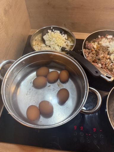minced meat and egg stew